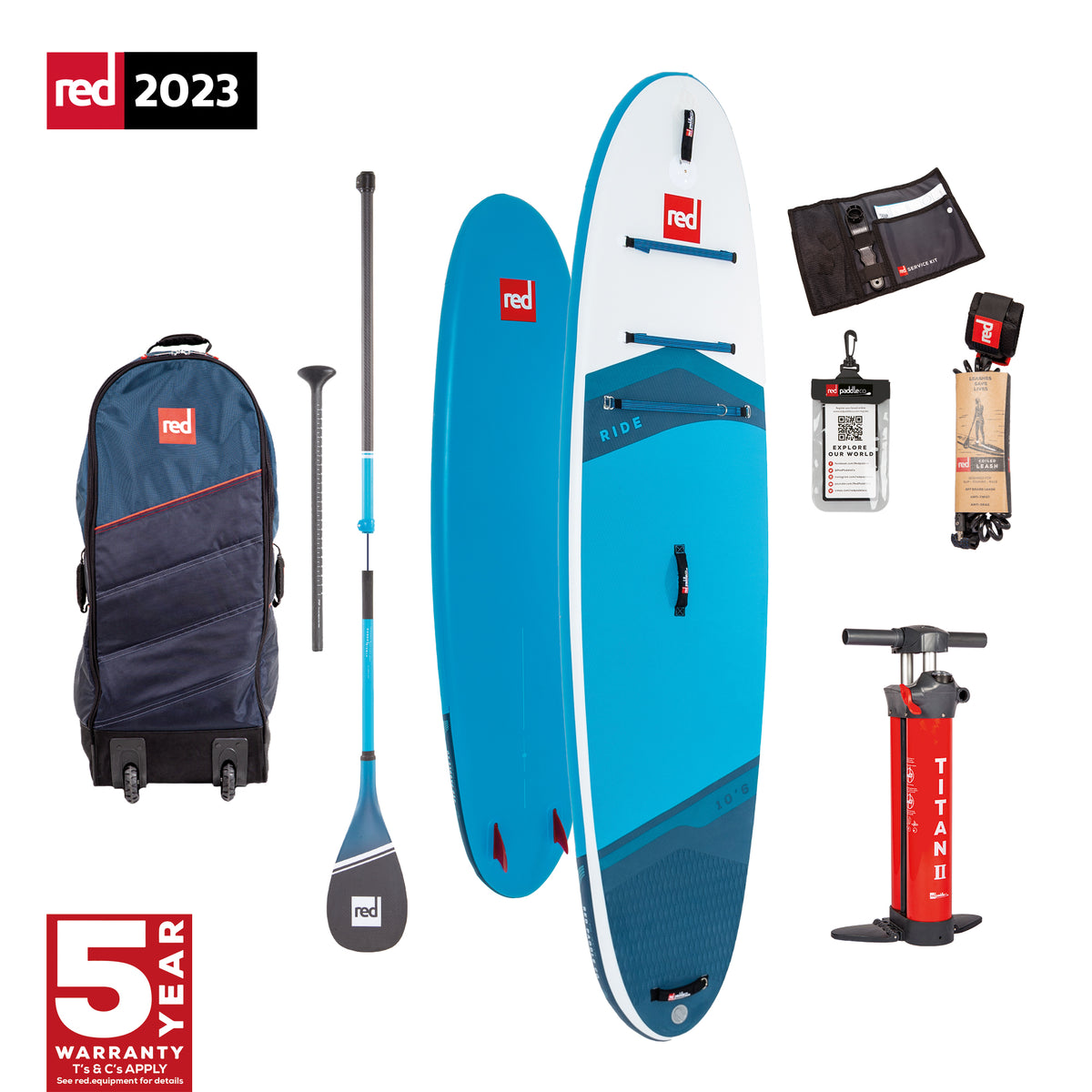 Red 10&#39;6&quot; Ride MSL Inflatable Paddle board Package