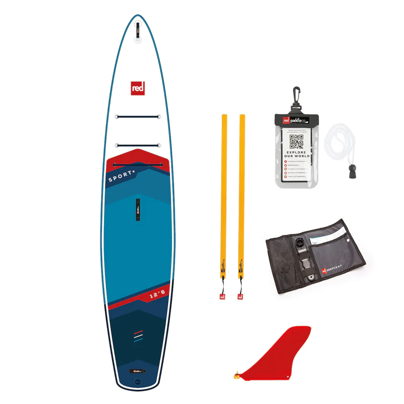 Red 12&#39;6&quot; Sport+ Hybrid Tough MSL Inflatable Paddle Board Package 2024