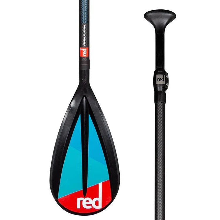 Red Midi Carbon 50 Nylon Adjustable SUP Paddle (Cam Lock) - Vario